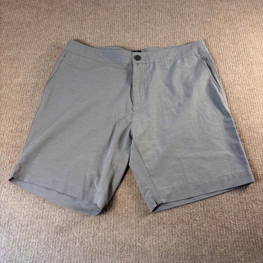 Faherty All Day Shorts Mens 36 Grey Hybrid Swim Casual Stretch Flat Front